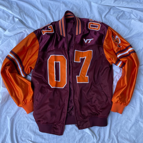 Jackets & Coats Nwot Virginia Tech Reversable Embroidered Letterman Bomber Jacket Xl Poshmark